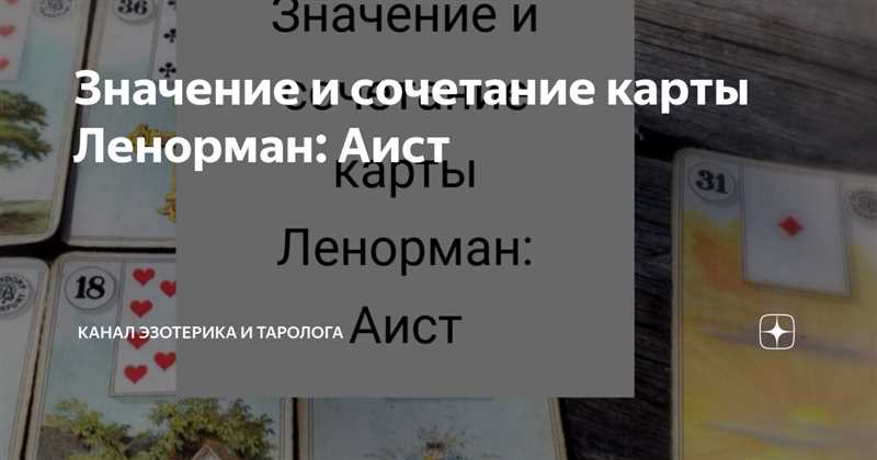 Аист Ленорман: значение и описание карты, сочетание с другими